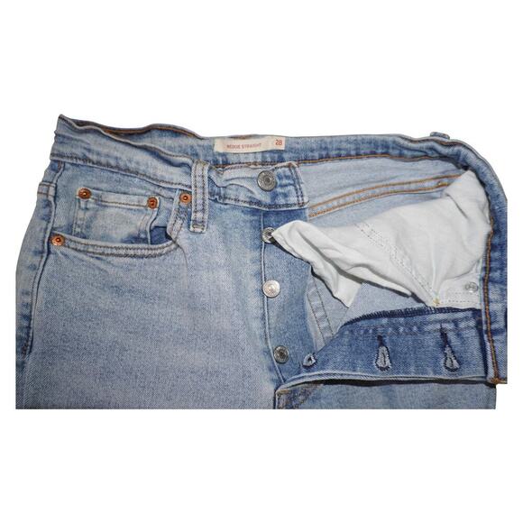 Levi’s 501 Distressed Light Wash Jeans Size 28L28 Women’s High Rise Straight - Picture 10 of 12